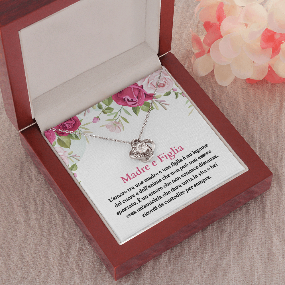 Madre Figlia Collana Regalo Italian Mother Daughter Necklace Card