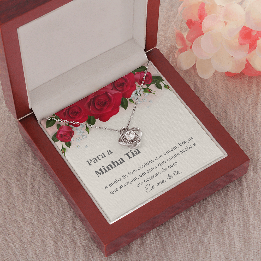 Tia Colar Portuguese Auntie Message Card Necklace
