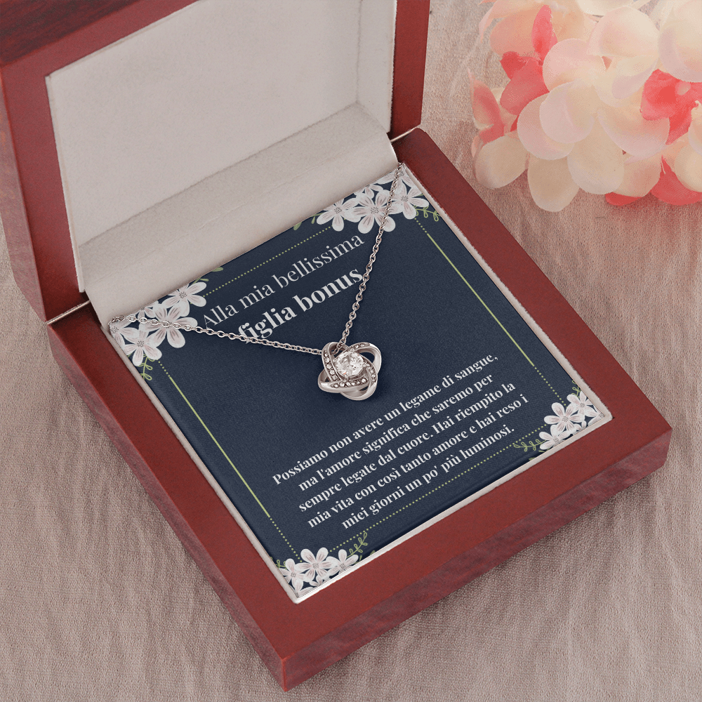 Figlia Bonus Collana Regalo Italian Bonus Daughter Necklace Card