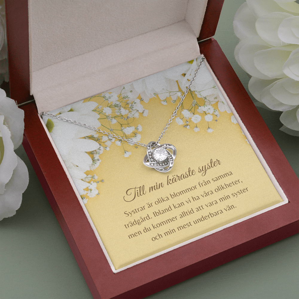 Käraste Syster Halsband Swedish Sister Message Card Necklace