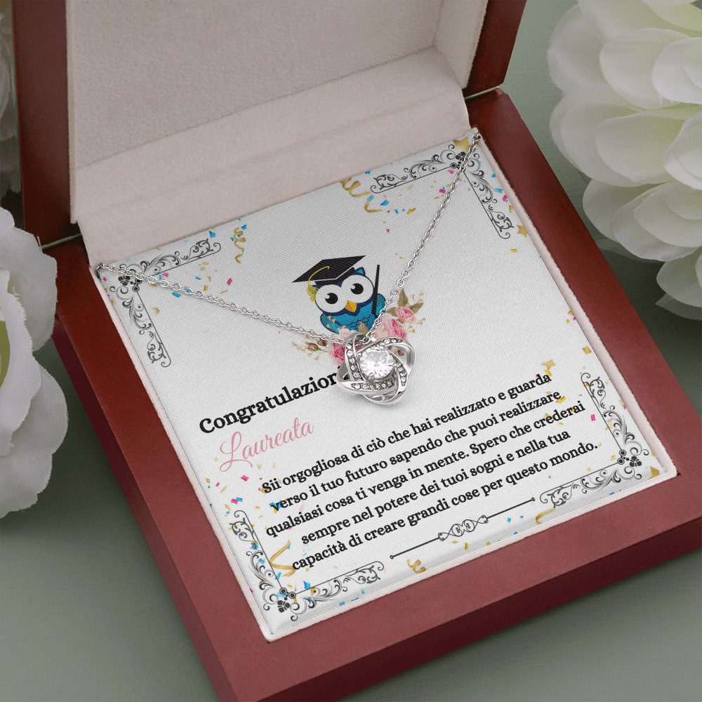 Congratulazioni Laureata Collana Italian Graduation Necklace Card Gift
